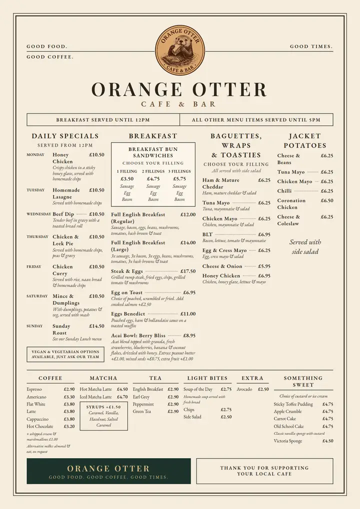 Day menu preview